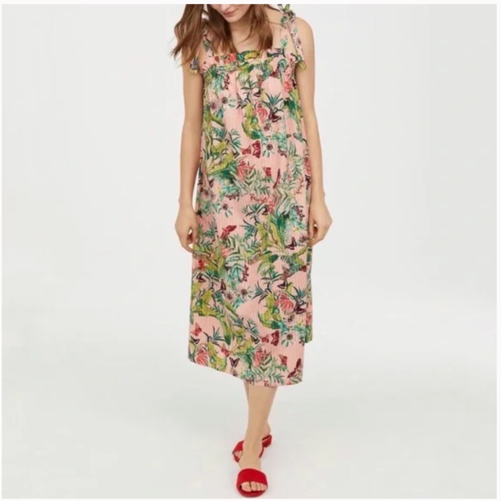 H&M Butterfly/Botanical Printed Midi Dress